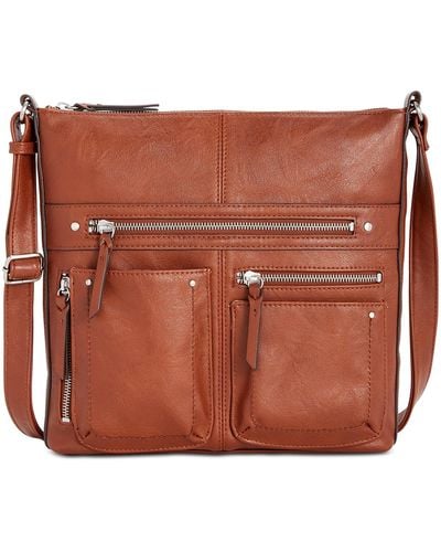 INC International Concepts Riverton Messenger Crossbody, Created For Macy's - Brown