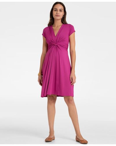 Seraphine Knot Front Maternity Dress - Pink