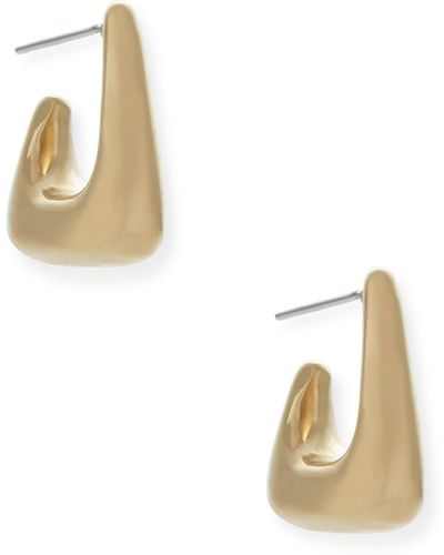 Soko 24k -plated Mini Mezi Boxed Hoop Earrings - Metallic