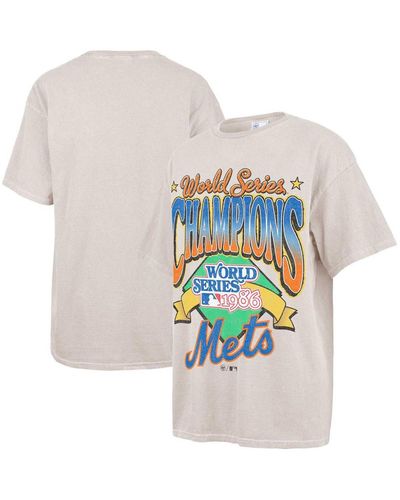 '47 Cream New York Mets 1986 World Series Champions Vibe Check Vintage-like Tubular Boyfriend T-shirt - White