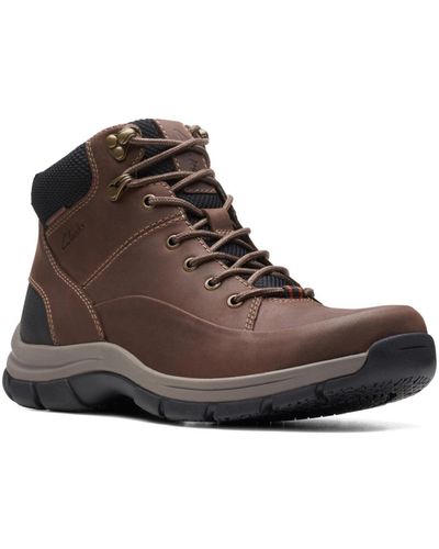 Clarks Collection Walpath Mid Leather Lace Up Boots - Brown