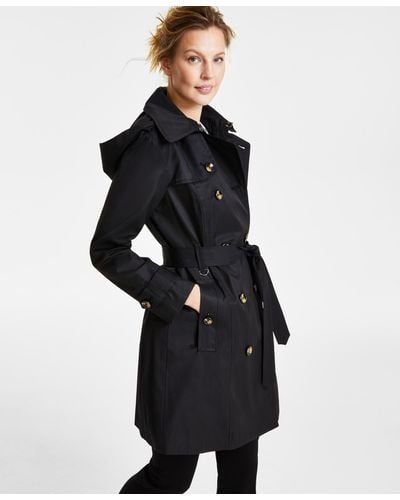 Petite Hooded Trench Coats