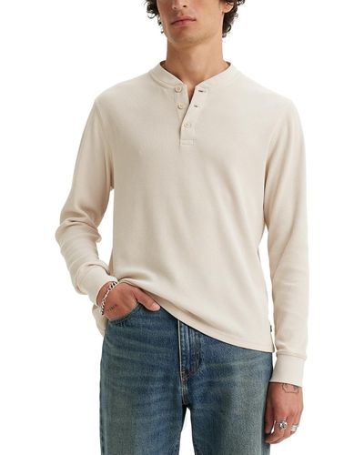 Levi's Levis Long-sleeve Thermal Henley Shirt - White