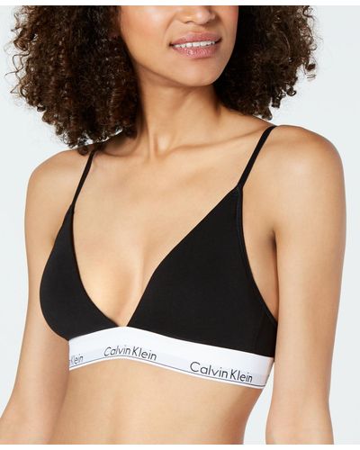 Calvin Klein Light Lined Triangle Brawhite - Classic White