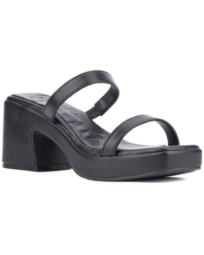 Olivia Miller Savage Platform Heel Sandals - Black