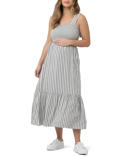 Ripe Maternity Maternity Ollie St Smocked Dress - Gray