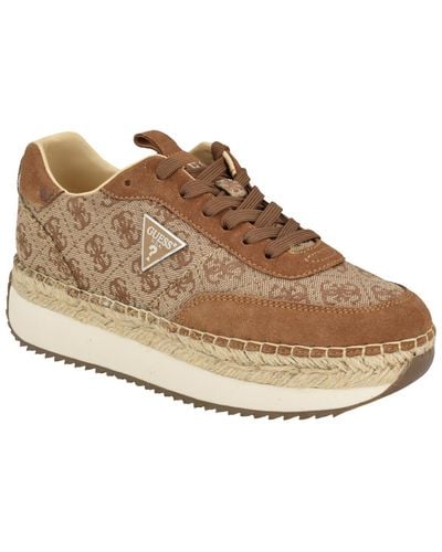 Guess Stefen Lace Up Casual Espadrille Sneakers - Natural