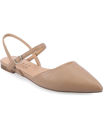 Journee Collection Martine Buckle Pointed Toe Flats - Pink