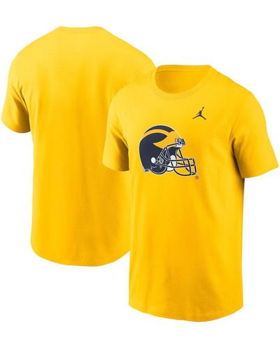 Nike Jordan Michigan Wolverines Primetime Evergreen Alternate Logo T-shirt - Yellow
