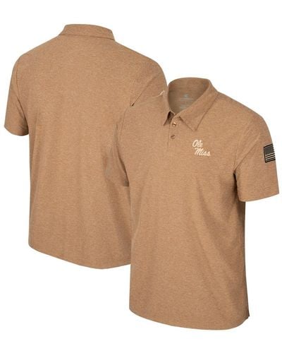 Colosseum Athletics Ole Miss Rebels Oht Military-inspired Appreciation Cloud Jersey Desert Polo Shirt - Brown