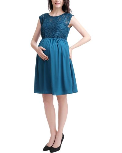 Kimi + Kai Kimi + Kai Maternity Lace Skater Dress - Blue