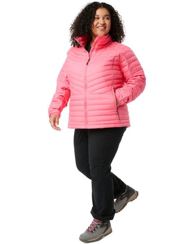 Columbia Plus Size Powder Lite Quilted Mock-neck Puffer Coat - Pink