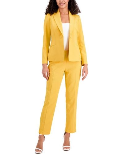 Le Suit Crepe One-button Pantsuit - Yellow
