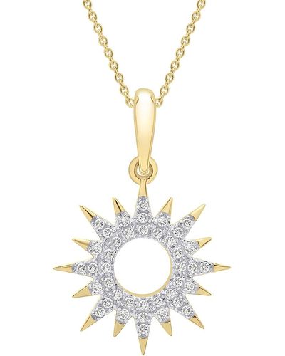 Wrapped in Love Diamond Sun Pendant Necklace (1/10 Ct. T.w. - Metallic
