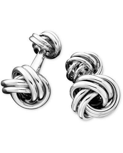 Macy's Men's Sterling Silver Love Knot Cuff Links - Metallic