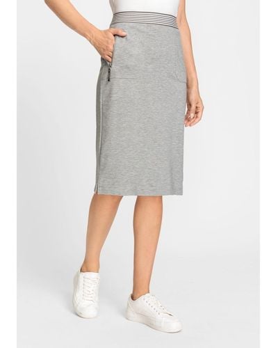 Olsen Jersey Knit Pull-on Skirt - Gray