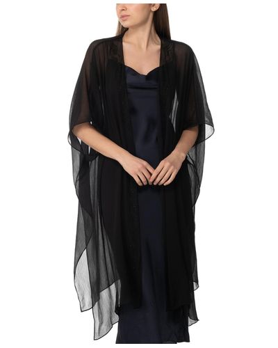 INC International Concepts Beaded Evening Duster Topper - Black