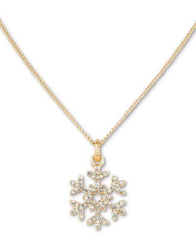 Patricia Nash Gold-tone Pave Snowflake Pendant Necklace - Metallic