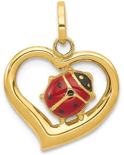 Macy's Ladybug Heart Charm Pendant - Metallic