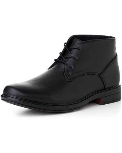 Alpine Swiss Ankle Boots Dressy Casual Leather Lined Dress Shoes Lace Up - Black