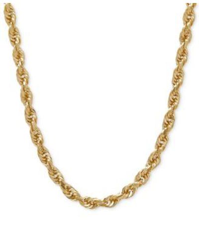 Macy's Rope Chain 24" Necklace In 14k Gold - Metallic