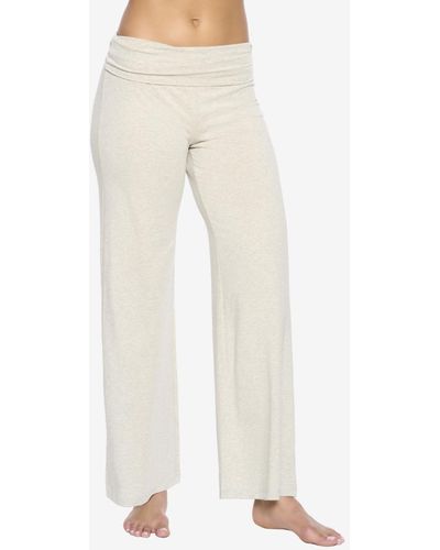 Felina Naturally Soft Wide Leg Roll Over Pant - Multicolor