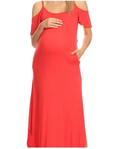 White Mark Maternity Lexi Maxi Dress - Red