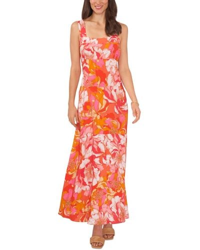 Vince Camuto Floral Smocked Back Tiered Sleeveless Maxi Dress
