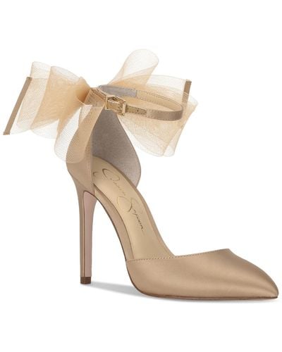 Jessica Simpson Phindies Bow Ankle-strap Pumps - White