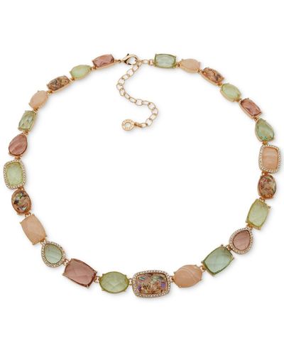 Anne Klein Gold-tone Crystal Stone Collar Necklace - Metallic