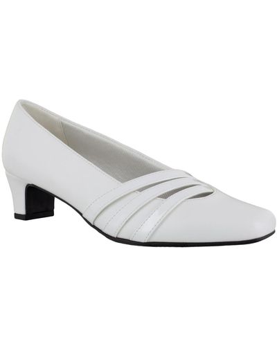 Easy Street Entice Squared Toe Pumps - White