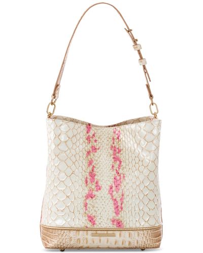 Brahmin Celina Leather Bucket Bag - White