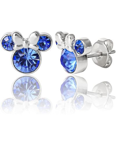 Disney Minnie Mouse Birthstone Stud Earrings - Blue
