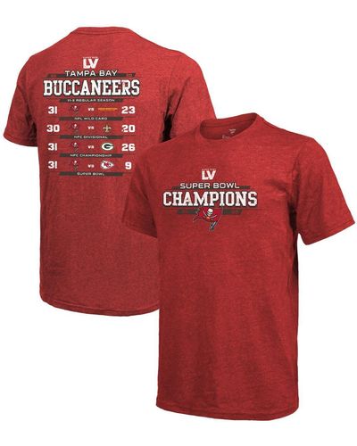 Men's Fanatics Branded Red Tampa Bay Buccaneers Super Bowl LV Champions  Iconic Roster T-Shirt