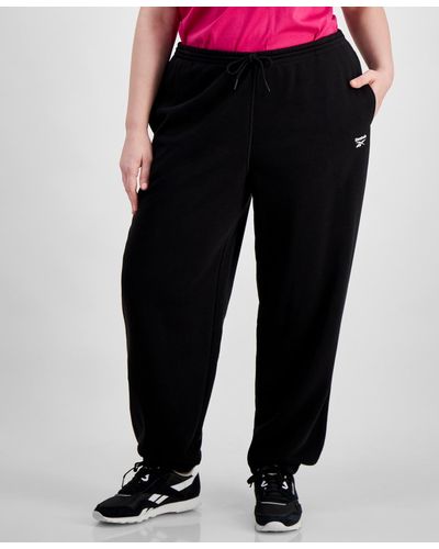 Reebok Plus Size Slim-fit French Terry Sweatpants - Black