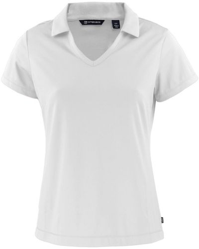 Cutter & Buck Plus Size Daybreak Eco Recycled V-neck Polo Shirt - White