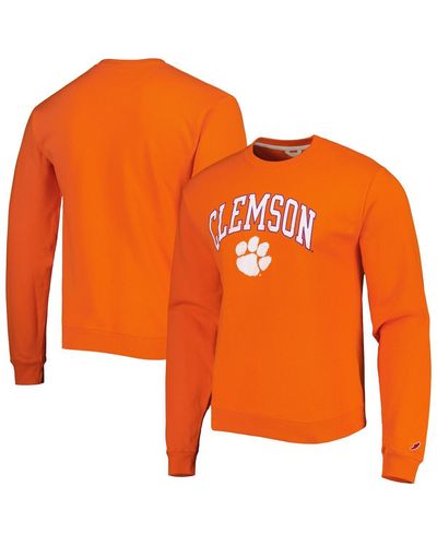 League Collegiate Wear Clemson Tigers 1965 Arch Essential Fleece Pullover Sweatshirt - Orange