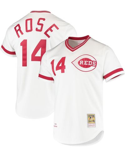 Mitchell & Ness Pete Rose Cincinnati Reds Cooperstown Collection Authentic Jersey - White
