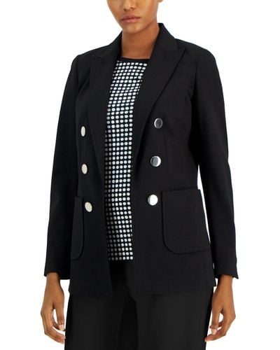 Anne Klein Faux Double-breasted Jacket - Black