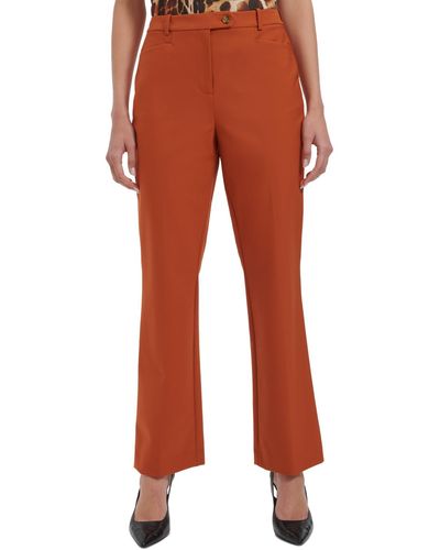 Calvin Klein Petite High Rise Straight Leg Pants - Orange