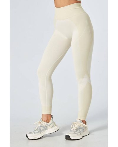 Twill Active Recycled Color Block Body Fit legging - White