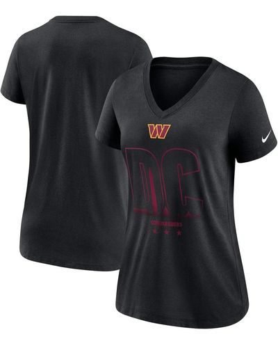 Nike Washington Commanders Tri-blend V-neck T-shirt - Black