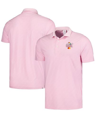 PUMA Arnold Palmer Invitational Jacquard Stripe Mattr Polo Shirt - Pink