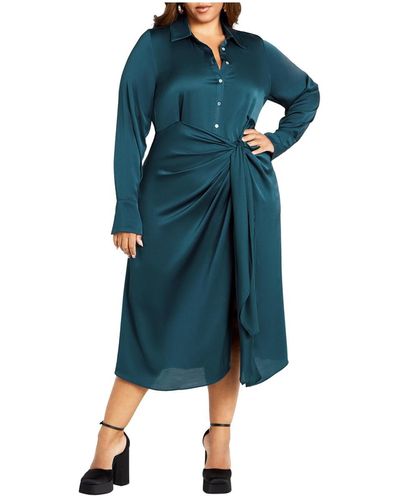City Chic Plus Size Alena Dress - Blue