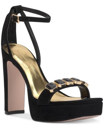 Jessica Simpson Callirah Ankle-strap Platform Sandals - Black