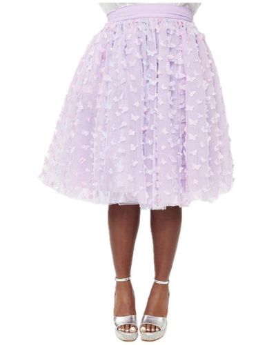 Unique Vintage Plus Size 1950s Sweetie Pie Flare Skirt - Purple