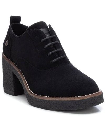 Xti Suede Heeled Oxfords By - Black