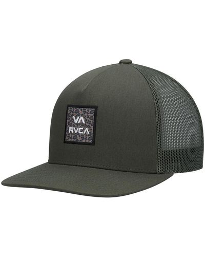 RVCA Wordmark Va Atw Print Trucker Snapback Hat - Green