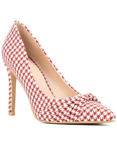 New York & Company Monique- Knotted Pointy High Heels Pumps - Pink