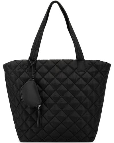 INC International Concepts Nylon Breeah Extra Large Quilted Tote - Black